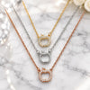 Sterling Silver Pendant Necklace, Apple Design, with White Cubic Zirconia, Polished, Tricolor, 04.369.0002.18 (01 MM Thickness, 18 Inches Length)