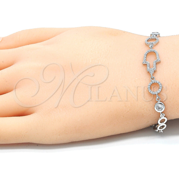 Sterling Silver Bracelet — Fancy Bracelet Judaica and Hand of God Design — alternate product view — SKU 129781 | Plata 925 brazalete — elegante Bracelet Judaica and Hand of God diseño — SKU 129781