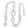 Sterling Silver Fancy Bracelet, Hand of God Design, with White Cubic Zirconia, Polished, Rhodium Finish, 03.369.0001.07 (05 MM Thickness, 7 Inches Length)