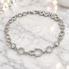 Sterling Silver Fancy Bracelet, Judaica and Hand of God Design, with White Cubic Zirconia, Polished, Rhodium Finish, 03.369.0001.07 (05 MM Thickness, 7 Inches Length)