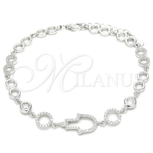 Sterling Silver Bracelet — Fancy Bracelet Judaica and Hand of God Design — main product view — SKU 129781 | Plata 925 brazalete — elegante Bracelet Judaica and Hand of God diseño — SKU 129781