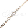 Sterling Silver Fancy Bracelet, Hand of God Design, with White Cubic Zirconia, Polished, Rose Gold Finish, 03.369.0001.1.07 (05 MM Thickness, 7 Inches Length)