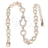 Sterling Silver Fancy Bracelet, Hand of God Design, with White Cubic Zirconia, Polished, Rose Gold Finish, 03.369.0001.1.07 (05 MM Thickness, 7 Inches Length)