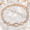 Sterling Silver Fancy Bracelet, Judaica and Hand of God Design, with White Cubic Zirconia, Polished, Rose Gold Finish, 03.369.0001.1.07 (05 MM Thickness, 7 Inches Length)