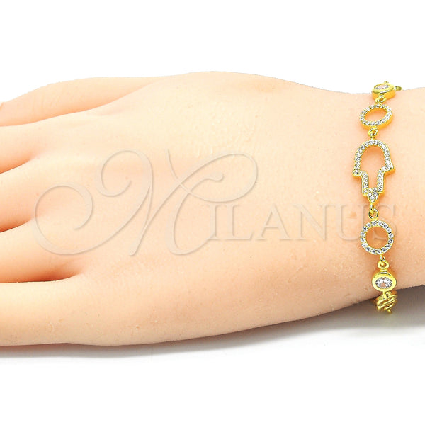 Sterling Silver Bracelet — Fancy Bracelet Judaica and Hand of God Design — alternate product view — SKU 129783 | Plata 925 brazalete — elegante Bracelet Judaica and Hand of God diseño — SKU 129783