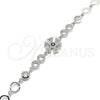 Sterling Silver Fancy Bracelet, with Sapphire Blue and White Cubic Zirconia, Polished, Rhodium Finish, 03.369.0003.07 (06 MM Thickness, 7 Inches Length)