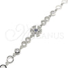 Sterling Silver Fancy Bracelet, with Sapphire Blue and White Cubic Zirconia, Polished, Rhodium Finish, 03.369.0003.07 (06 MM Thickness, 7 Inches Length)
