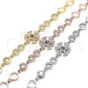 Sterling Silver Fancy Bracelet, with Sapphire Blue and White Cubic Zirconia, Polished, Rose Gold Finish, 03.369.0003.1.07 (06 MM Thickness, 7 Inches Length)