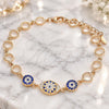 Sterling Silver Fancy Bracelet, Flower Design, with Sapphire Blue and White Cubic Zirconia, Polished, Rose Gold Finish, 03.369.0004.1.07 (06 MM Thickness, 7 Inches Length)