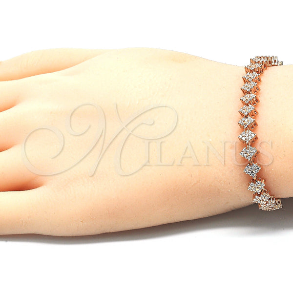Sterling Silver Bracelet — Fancy Bracelet with White Cubic Zirconia Polished Rose — alternate product view — SKU 129796 | Plata 925 brazalete — elegante Bracelet with blanco Cubic Zirconia pulido Rose — SKU 129796