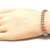 Sterling Silver Fancy Bracelet, with White Cubic Zirconia, Polished, Rose Gold Finish, 03.369.0005.1.10 (01 MM Thickness, 10 Inches Length)