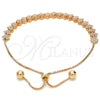 Sterling Silver Fancy Bracelet, with White Cubic Zirconia, Polished, Rose Gold Finish, 03.369.0005.1.10 (01 MM Thickness, 10 Inches Length)