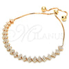 Sterling Silver Fancy Bracelet, with White Cubic Zirconia, Polished, Rose Gold Finish, 03.369.0005.1.10 (01 MM Thickness, 10 Inches Length)