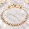 Sterling Silver Fancy Bracelet, with White Cubic Zirconia, Polished, Rose Gold Finish, 03.369.0005.1.10 (01 MM Thickness, 10 Inches Length)