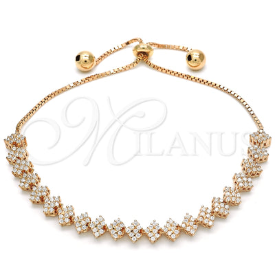 Sterling Silver Fancy Bracelet, with White Cubic Zirconia, Polished, Rose Gold Finish, 03.369.0005.1.10 (01 MM for wholesale, main product view
