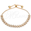 Sterling Silver Fancy Bracelet, with White Cubic Zirconia, Polished, Rose Gold Finish, 03.369.0005.1.10 (01 MM Thickness, 10 Inches Length)