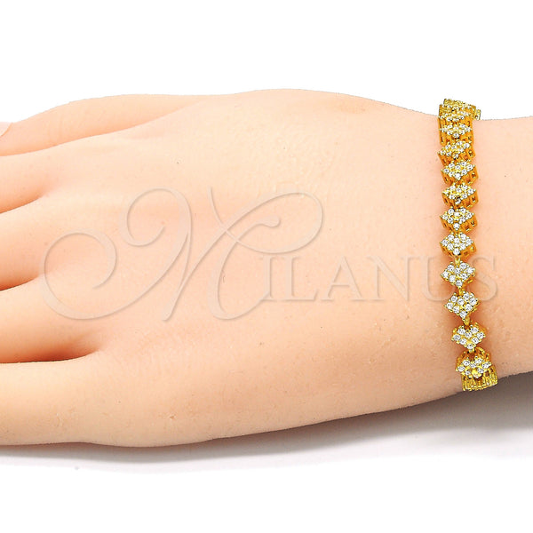 Sterling Silver Bracelet — Fancy Bracelet with White Cubic Zirconia Polished 03. — alternate product view — SKU 129797 | Plata 925 brazalete — elegante Bracelet with blanco Cubic Zirconia pulido 03. — SKU 129797