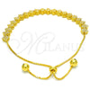 Sterling Silver Fancy Bracelet, with White Cubic Zirconia, Polished, Golden Finish, 03.369.0005.2.10 (01 MM Thickness, 10 Inches Length)
