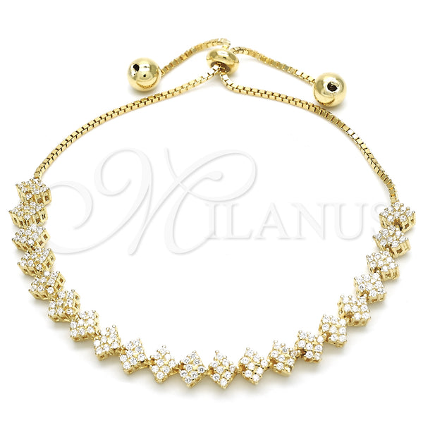 Sterling Silver Bracelet — Fancy Bracelet with White Cubic Zirconia Polished 03. — main product view — SKU 129797 | Plata 925 brazalete — elegante Bracelet with blanco Cubic Zirconia pulido 03. — SKU 129797