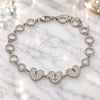 Sterling Silver Fancy Bracelet, Heart and Lock Design, with White Cubic Zirconia, Polished, Rhodium Finish, 03.369.0009.07 (06 MM Thickness, 7 Inches Length)