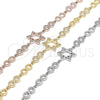 Sterling Silver Fancy Bracelet, Star of David Design, with White Cubic Zirconia, Polished, Rhodium Finish, 03.369.0010.07 (05 MM Thickness, 7 Inches Length)