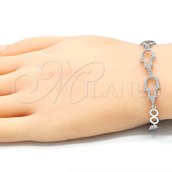 Sterling Silver Bracelet — Fancy Bracelet Judaica and Hand of God Design — alternate product view — SKU 129813 | Plata 925 brazalete — elegante Bracelet Judaica and Hand of God diseño — SKU 129813