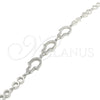 Sterling Silver Fancy Bracelet, Hand of God Design, with White Cubic Zirconia, Polished, Rhodium Finish, 03.369.0011.07 (05 MM Thickness, 7 Inches Length)