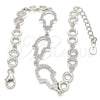 Sterling Silver Fancy Bracelet, Hand of God Design, with White Cubic Zirconia, Polished, Rhodium Finish, 03.369.0011.07 (05 MM Thickness, 7 Inches Length)