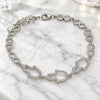 Sterling Silver Fancy Bracelet, Judaica and Hand of God Design, with White Cubic Zirconia, Polished, Rhodium Finish, 03.369.0011.07 (05 MM Thickness, 7 Inches Length)