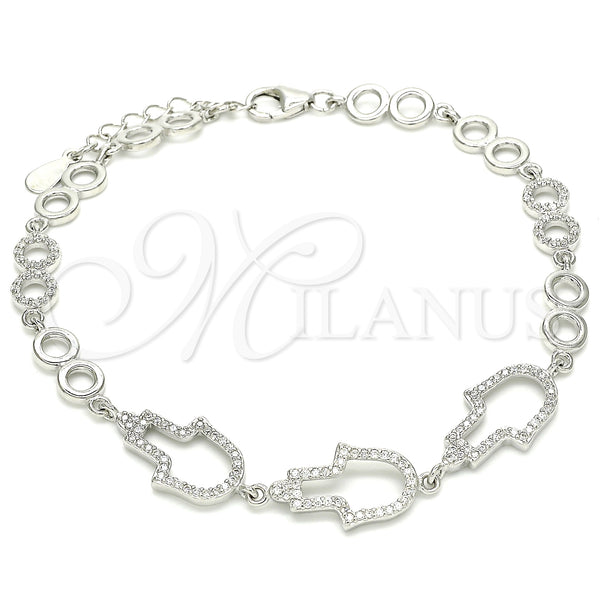 Sterling Silver Bracelet — Fancy Bracelet Judaica and Hand of God Design — main product view — SKU 129813 | Plata 925 brazalete — elegante Bracelet Judaica and Hand of God diseño — SKU 129813