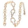 Sterling Silver Fancy Bracelet, Hand of God Design, with White Cubic Zirconia, Polished, Rose Gold Finish, 03.369.0011.1.07 (05 MM Thickness, 7 Inches Length)