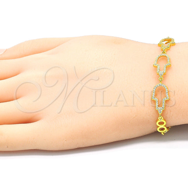 Sterling Silver Bracelet — Fancy Bracelet Judaica and Hand of God Design — alternate product view — SKU 129815 | Plata 925 brazalete — elegante Bracelet Judaica and Hand of God diseño — SKU 129815