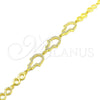Sterling Silver Fancy Bracelet, Judaica and Hand of God Design, with White Cubic Zirconia, Polished, Golden Finish, 03.369.0011.2.07 (05 MM Thickness, 7 Inches Length)