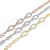 Sterling Silver Fancy Bracelet, Judaica and Hand of God Design, with White Cubic Zirconia, Polished, Golden Finish, 03.369.0011.2.07 (05 MM Thickness, 7 Inches Length)