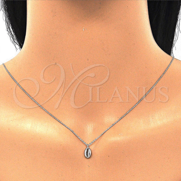 Sterling Silver Necklace — Pendant Necklace Polished 04. 01 MM Thickness 16 — alternate product view — SKU 129817 | Plata 925 collar — Pendant Necklace pulido 04. 01 MM Thickness 16 — SKU 129817