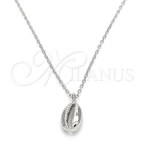 Sterling Silver Pendant Necklace, Polished, Rhodium Finish, 04.370.0001.16 (01 MM Thickness, 16 Inches Length)