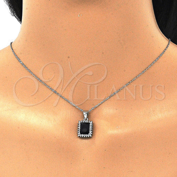 Sterling Silver Ring — Earring and Pendant Adult Set with Black and — alternate product view — SKU 129820 | Plata 925 anillo — Earring and Pendant Adult Set with negro and — SKU 129820