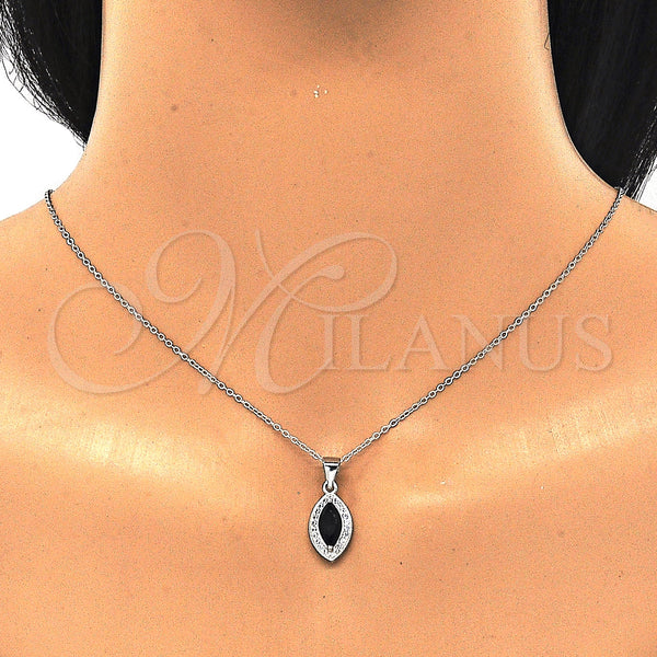 Sterling Silver Ring — Earring and Pendant Adult Set with Black Cubic — alternate product view — SKU 129830 | Plata 925 anillo — Earring and Pendant Adult Set with negro Cubic — SKU 129830