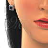 Sterling Silver Earring and Pendant Adult Set, with Sapphire Blue Cubic Zirconia and White Micro Pave, Polished, Rhodium Finish, 10.175.0069.1
