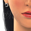 Sterling Silver Earring and Pendant Adult Set, with Black Cubic Zirconia and White Micro Pave, Polished, Rhodium Finish, 10.175.0069.4