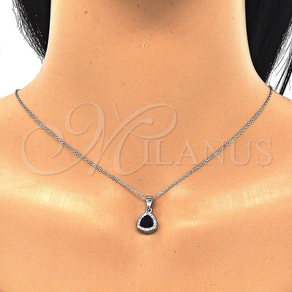 Sterling Silver Ring — Earring and Pendant Adult Set with Black Cubic — alternate product view — SKU 129840 | Plata 925 anillo — Earring and Pendant Adult Set with negro Cubic — SKU 129840