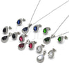 Sterling Silver Earring and Pendant Adult Set, Teardrop Design, with Ruby Cubic Zirconia and White Micro Pave, Polished, Rhodium Finish, 10.175.0072.3