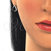 Sterling Silver Earring and Pendant Adult Set, Teardrop Design, with Black Cubic Zirconia and White Micro Pave, Polished, Rhodium Finish, 10.175.0072.4