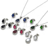 Sterling Silver Earring and Pendant Adult Set, Teardrop Design, with Black Cubic Zirconia and White Micro Pave, Polished, Rhodium Finish, 10.175.0072.4