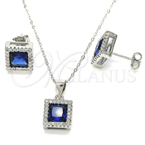 Sterling Silver Ring — Earring and Pendant Adult Set with Sapphire Blue — main product view — SKU 129853 | Plata 925 anillo — Earring and Pendant Adult Set with Sapphire Blue — SKU 129853