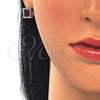 Sterling Silver Earring and Pendant Adult Set, with Ruby Cubic Zirconia and White Micro Pave, Polished, Rhodium Finish, 10.175.0073.3