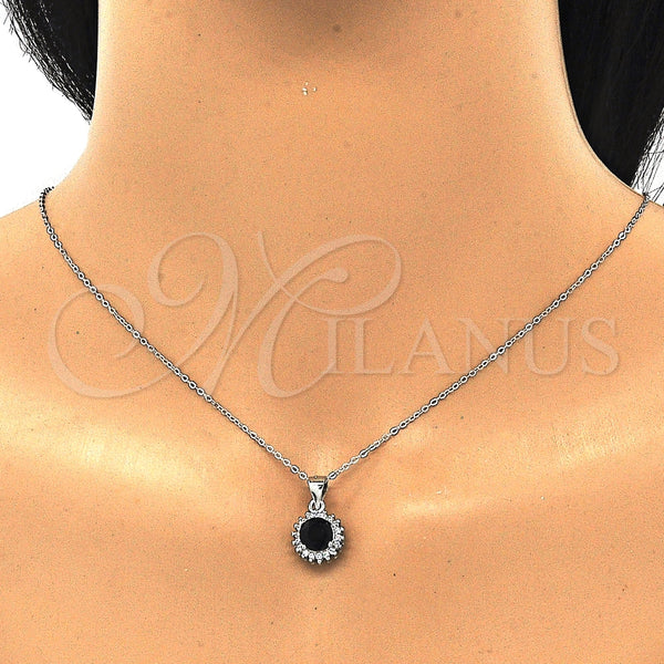 Sterling Silver Ring — Earring and Pendant Adult Set with Black and — alternate product view — SKU 129856 | Plata 925 anillo — Earring and Pendant Adult Set with negro and — SKU 129856