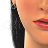 Sterling Silver Earring and Pendant Adult Set, with Black and White Cubic Zirconia, Polished, Rhodium Finish, 10.175.0062.4