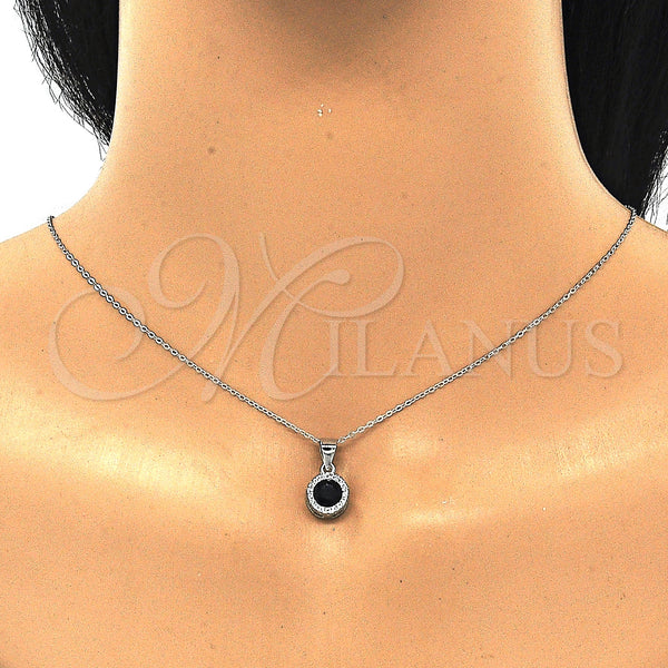 Sterling Silver Ring — Earring and Pendant Adult Set with Black Cubic — alternate product view — SKU 129866 | Plata 925 anillo — Earring and Pendant Adult Set with negro Cubic — SKU 129866