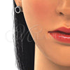 Sterling Silver Earring and Pendant Adult Set, with Black Cubic Zirconia and White Micro Pave, Polished, Rhodium Finish, 10.175.0075.4